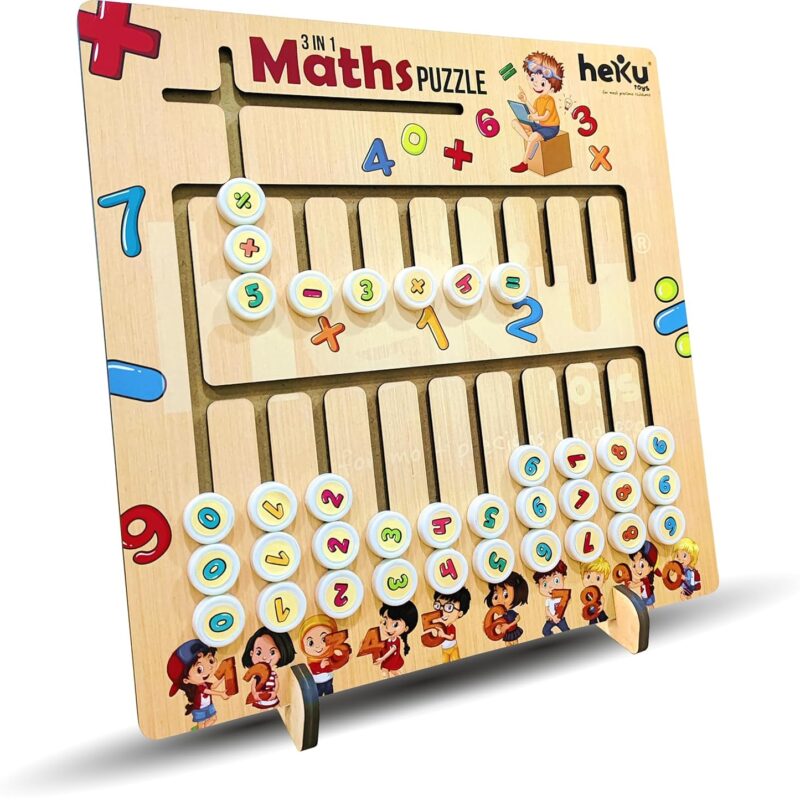 Wooden 3 in 1 Maths Puzzle