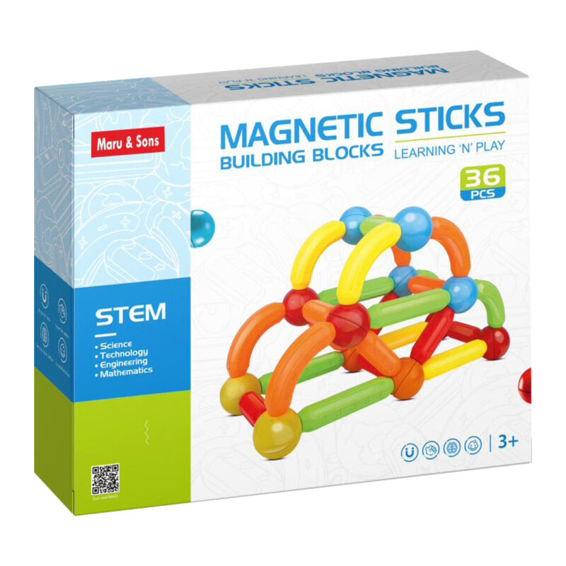 Magnetic Sticks Building Blocks 36 PCS-Multicolour