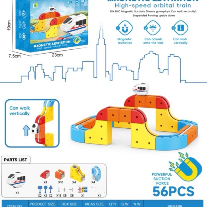 Magnetic Train Set for Kids – (56 Pcs)