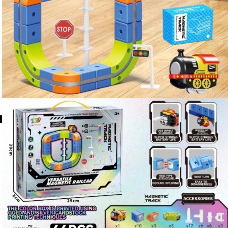 Magnetic Train Set for Kids – (66 Pcs)